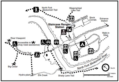 A map of the area around the Staircase Ranger Station, including the Staircase Ranger Station ...