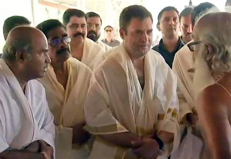 Watch: Congress President Rahul Gandhi Performs Rituals, Offers Prayers at Thirunelli Temple