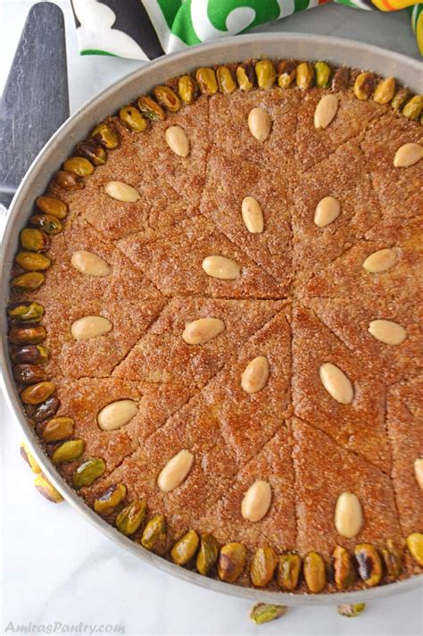 Basbousa (semolina cake) | Recipe | Egyptian dessert recipes, Egyptian desserts, Arabic sweets ...