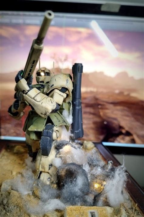 Hg zaku desert sniper with diorama and led, Hobbies & Toys, Toys ...