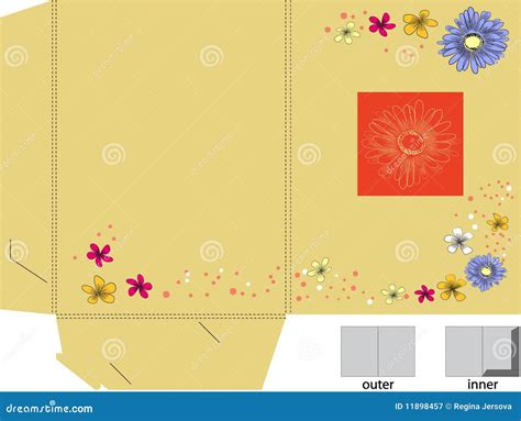 Decorative Folder with Die Cut Stock Vector - Illustration of mock ...