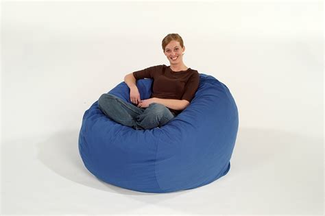 Large Royal Blue Twill Foof Chair - Bed Bath & Beyond - 2011141