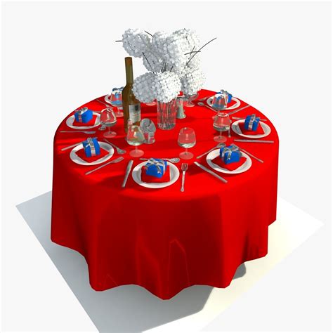 Round Dining Table Set 3D Model $10 - .3ds .c4d .fbx .obj - Free3D