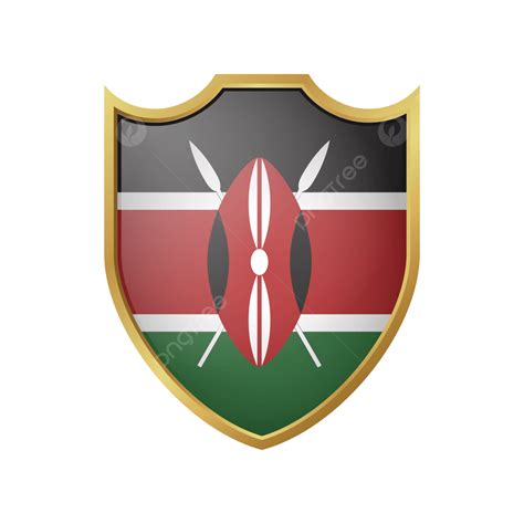 Kenya Flag Clipart Hd PNG, Kenya Flag Vector With Gold Shield Frame, Kenya, Flag, Kenya Flag PNG ...