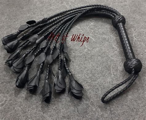 Cat-o-nine Tails Genuine Thick Leather Flogger Black Roses & - Etsy UK