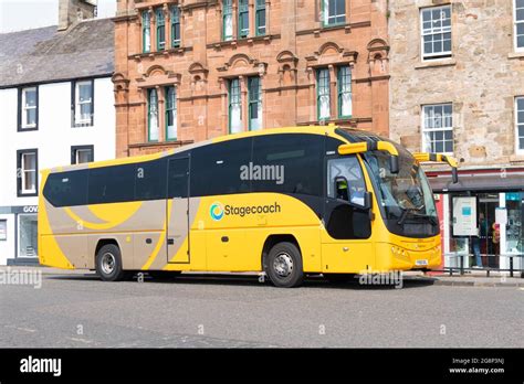 Stagecoach yellow bus, Anstruther, Scotland, UK Stock Photo - Alamy