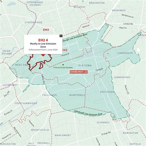 Interactive map of Edinburgh Low Emission Zone and all EH postcodes ...