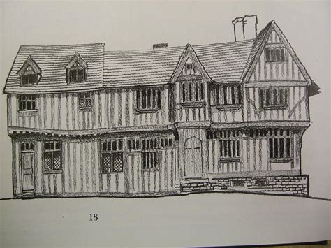 Tudor Houses Drawing by Mark Dermody