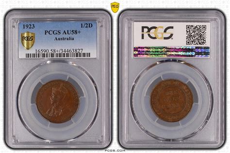 1923 Australian Half Penny - PCGS AU58+ BN