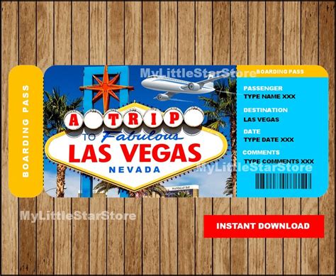 Las Vegas Surprise Printable Ticket Surprise Boarding Pass - Etsy