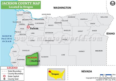 Jackson County Map, Oregon