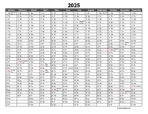 Free Editable Excel 2025 Calendar: A Comprehensive Guide - Excel Calendar 2025 Download