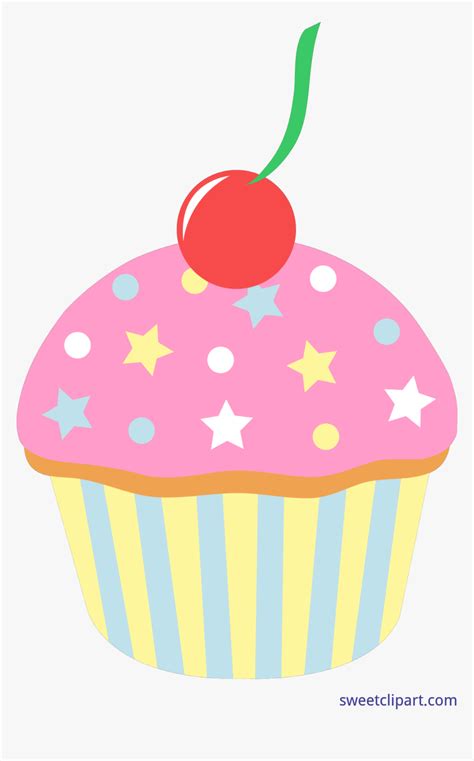 Strawberry Clipart Cupcake - Cartoon Cupcake With Sprinkles, HD Png ...