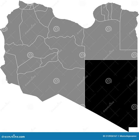 Location Map of the Kufra District of Libya Stock Vector - Illustration ...