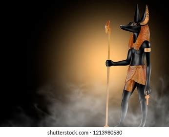 Anubis Ancient Egypt God Death Dark: ilustración de stock 1213980580 ...