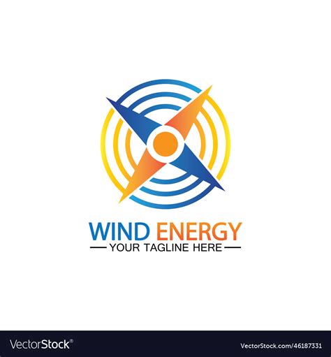 Wind energy logo renewable energy icon with Vector Image