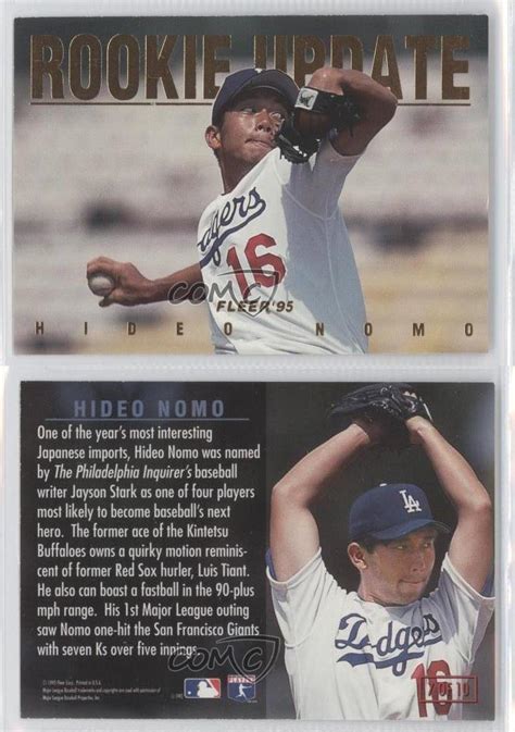 1995 Fleer Update Rookie #7 Hideo Nomo Los Angeles Dodgers Baseball ...