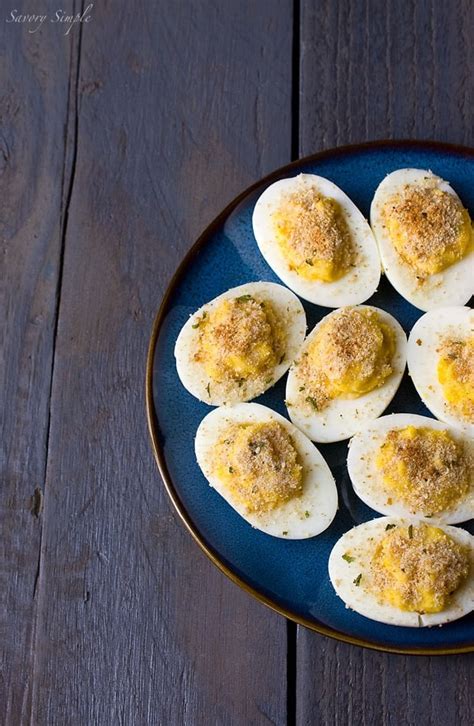 Horseradish Deviled Eggs with Dijon Mustard - Savory Simple