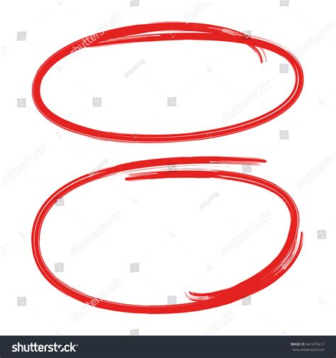 Set Grunge Hand Drawn Circle Highlighter Stock Vector (Royalty Free) 441475417