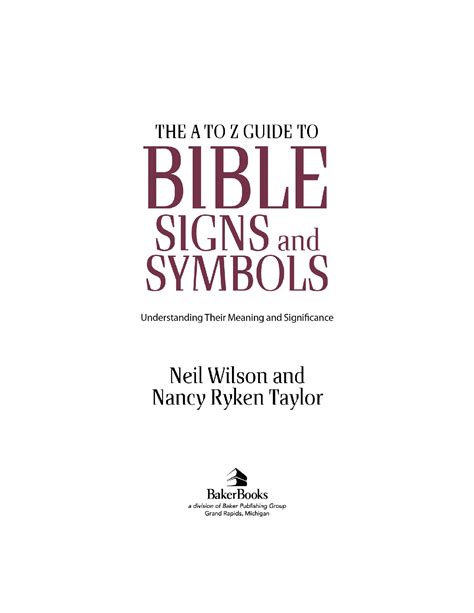 SOLUTION: The a to z guide to bible signs and symbols understanding their meaning and ...