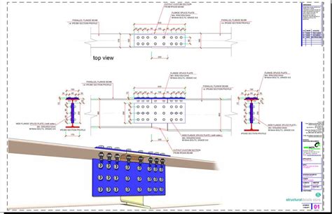 Steel Beam Reduced Size Bolted Splice Connection Detail Revit Family, Concrete Column, Steel ...