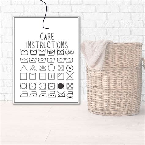 Printable Laundry Tags, Laundry Care Tags for Handmade Items, Check off ...