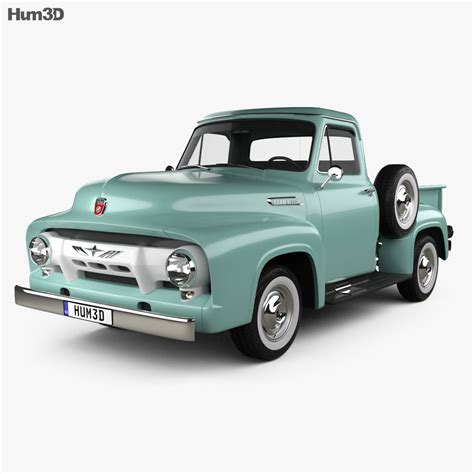 Ford F-100 Pickup 1954 3D model - Vehicles on Hum3D