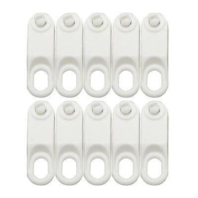 White Plastic Curtain track glide hook (L)11.5mm, Pack of 10 | DIY at B&Q