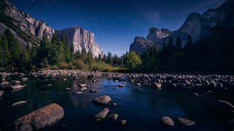 Milky Way over El Capitan and Half Dome Mountain, Yosemite National ...