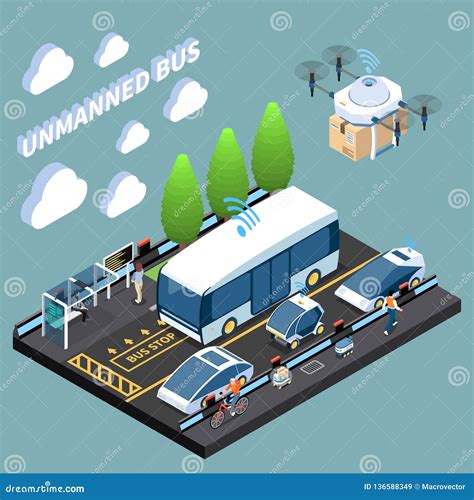 Unmanned Futuristic Vehicles Composition Stock Vector - Illustration of ...