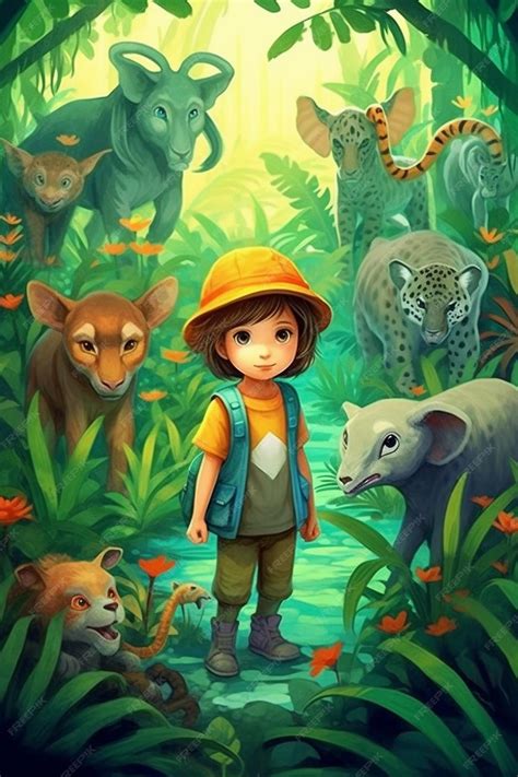 Premium AI Image | Children book cover design cartoon type illustration