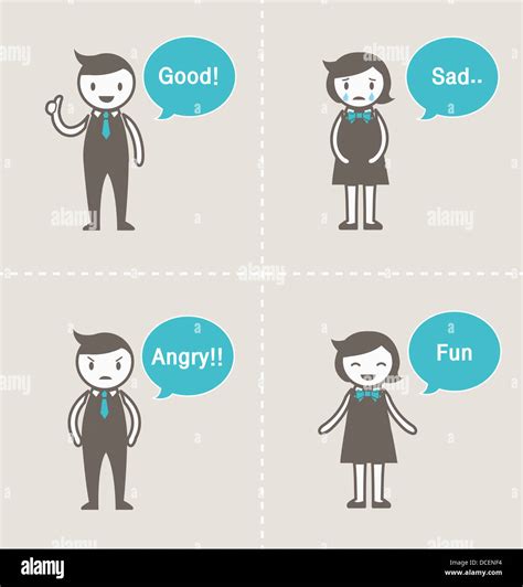 illustration characters in different mood Stock Photo - Alamy