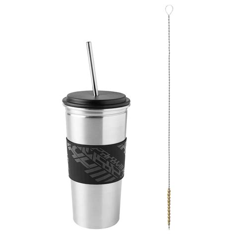 LÅNESPELARE mug with lid and straw, black - IKEA