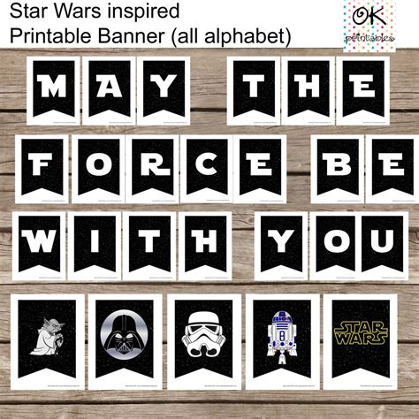 All Alphabet Star Wars Banner Printable Set - All Occassion - All Alphabet, on Luulla