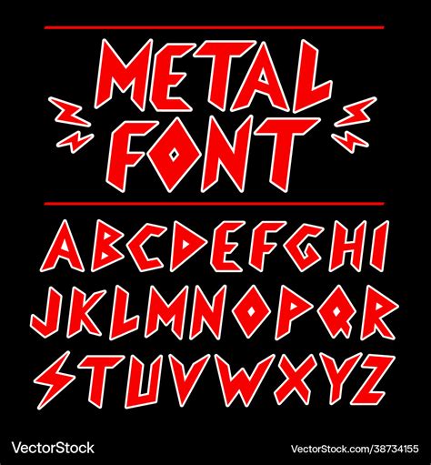 Vintage heavy metal font alphabet set collection Vector Image