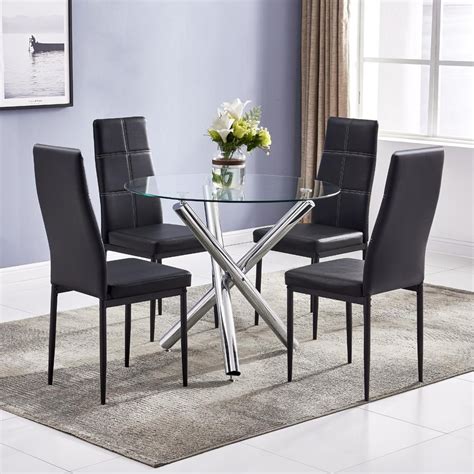 Modern Round Kitchen Table Sets : Table Kitchen Round Set Small Sets Dining Glass Modern Chairs ...