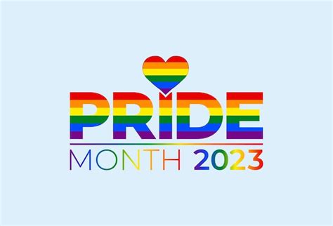 Premium Vector | Pride month 2023 with a rainbow love sign. LGBT Color Logo.