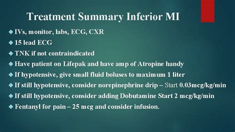 InferiorRight Ventricular Infarction CLINICAL PRESENTATION AND TREATMENT Prepared