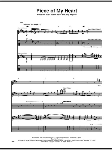 Piece Of My Heart by Janis Joplin - Guitar Tab - Guitar Instructor