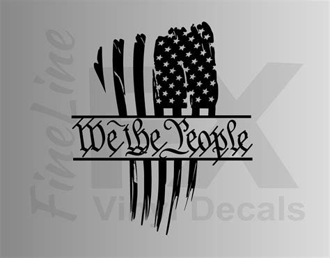 We The People American Flag Vinyl Decal Sticker – FineLineFX Vinyl Decals & Car Stickers