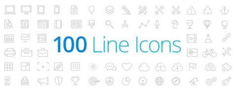 Download 100 Free Line-Style Icons