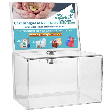 Buy My Charity Boxes Inc. MCB - Clear Acrylic Donation Collection Box ...