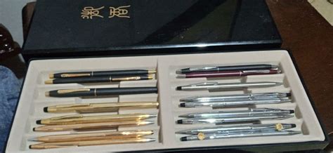 17 PIECES of CROSS ballpoint pen/mechanical pencil in scented box. AS ...