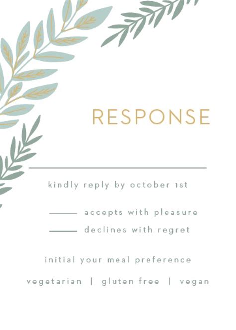 Response Card Wording