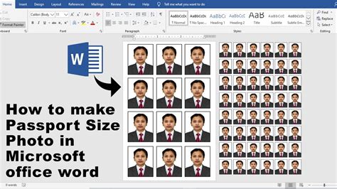 Ms word Tutorial: Passport Size photo make in Microsoft office word ...