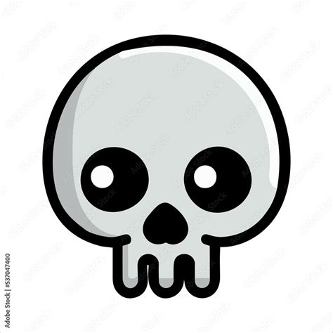 Fun cartoon skull logo. Dead symbol isolated. Dead cute halloween ...