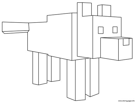 Minecraft Wolf Coloring Pages Printable