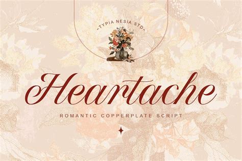 Heartache - Classic Elegant Copperplate Script, Fonts - Envato Elements