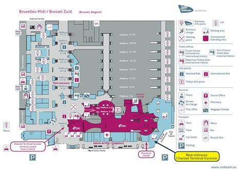 Brussels eurostar station map - Brussels to london map (Belgium)