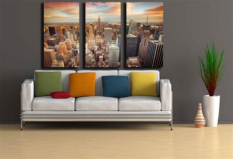 New York City Wall Art New York Sunsetlarge New York City | Etsy